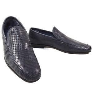 ALBERTO CICCIOLI 🇮🇹 MEN'S NAVY BLUE SOFT LEATHER COMFORT LOAFERS